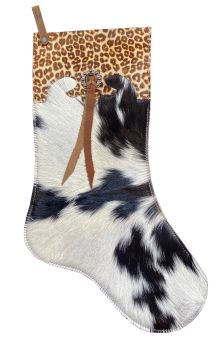 Showman Black and White Cowhide Christmas Stocking – Cheetah Cuff